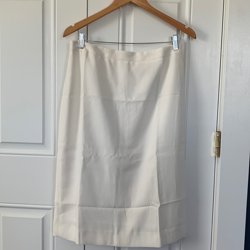 Brand new with tag - J.Crew 365 crepe skirt, cream white, size 10. Priced as is.